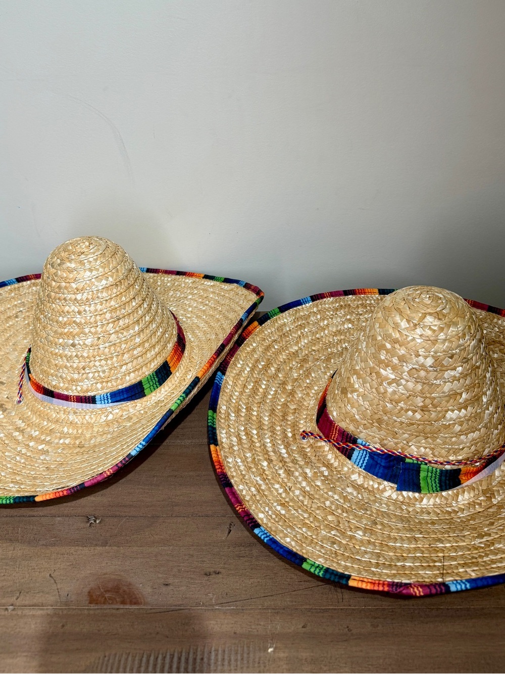 2 Mexican Sombreros- straw hats